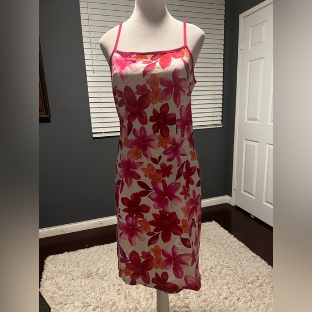 Floral Pink and Orange Slip Dress